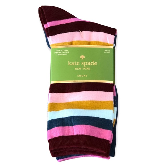 kate spade Accessories - Kate Spade | (3) Striped Sock Bundle